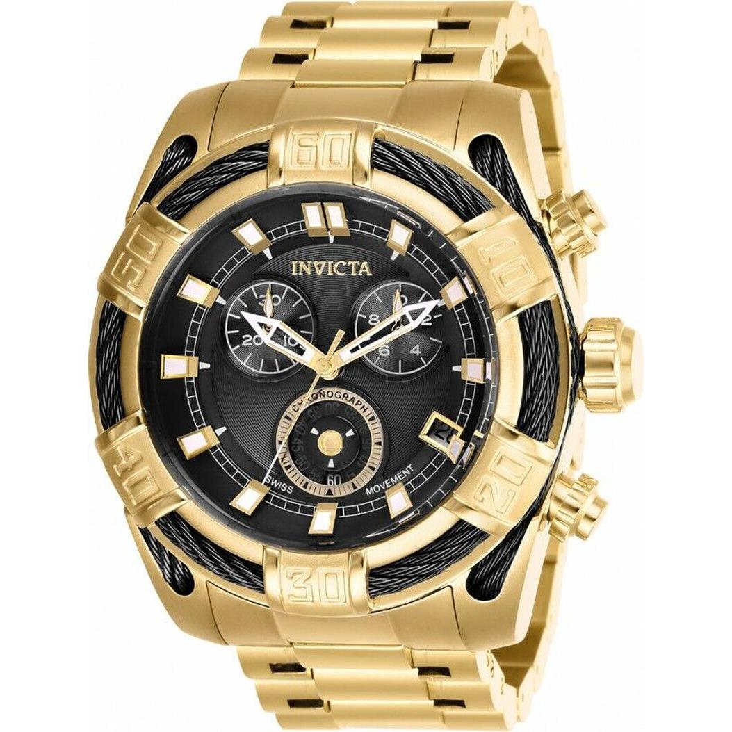 Invicta 26991 Bolt Black Dial Gold Tone Stainless Steel Chronograph Men`s Watch