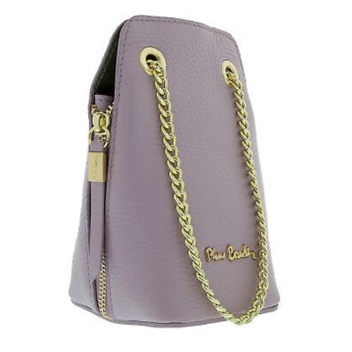 Pierre Cardin Lilac Leather Curved Structured Chain Crossbody Bag - Lilac