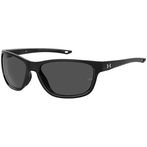 Under Armour Unisex Undeniable Oval Sunglasses Shiny Black Frame/black Lens