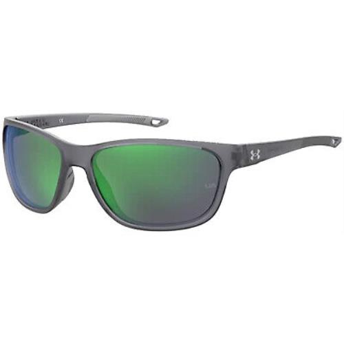 Under Armour Unisex Undeniable Oval Sunglasses Matte Gray Frame/green Lens