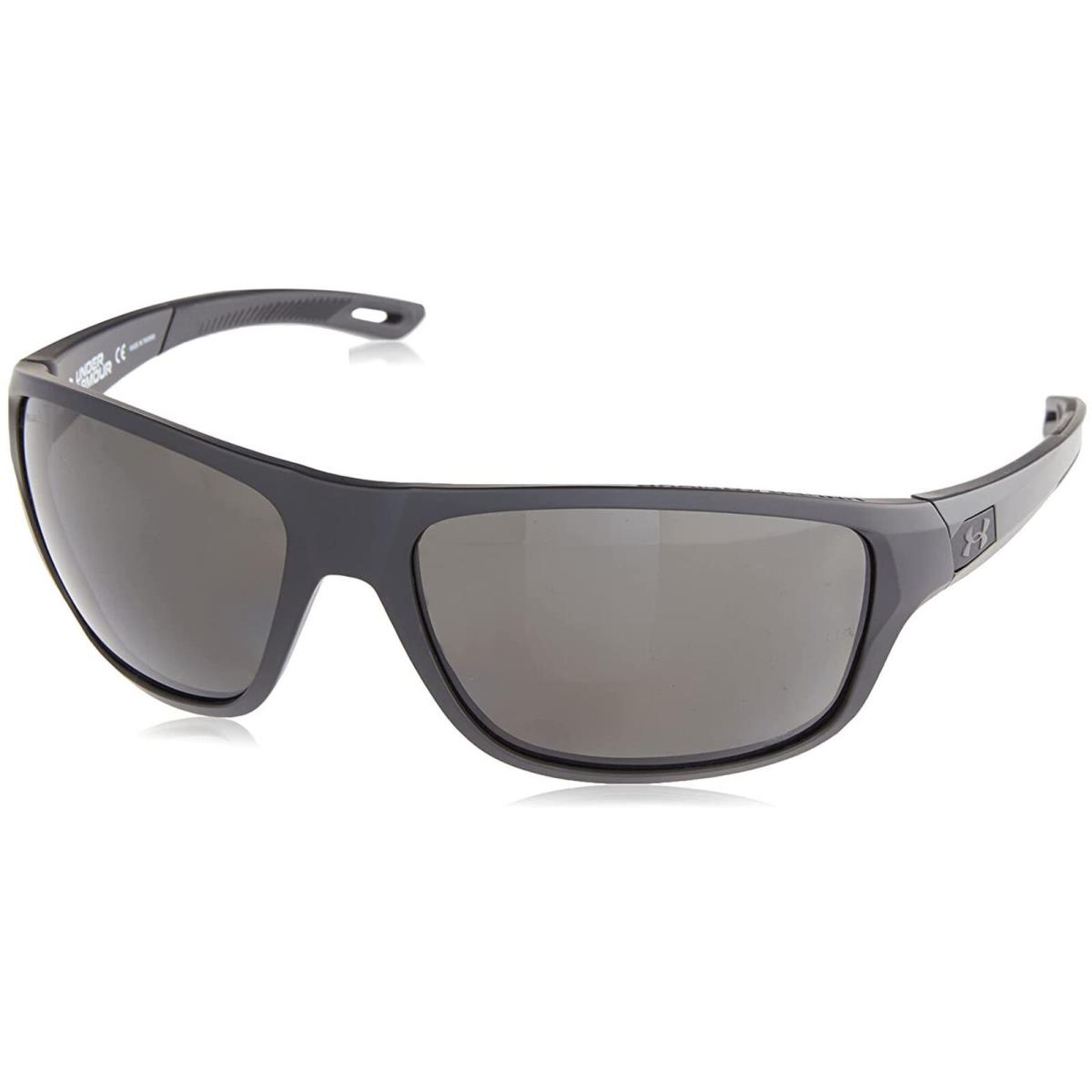 Under Armour Men`s UA Battle Rectangular Polarized Sunglasses W/case Black/grey