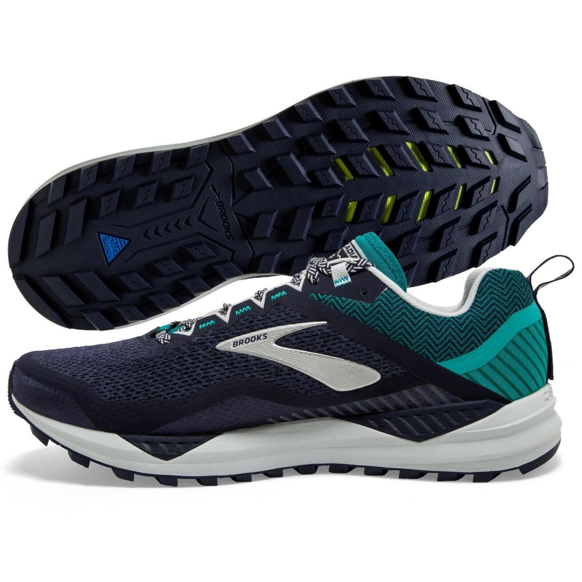 Brooks Cascadia 14 Running Shoes Navy/blue Grass/grey Mens Size 12 D M - Navy