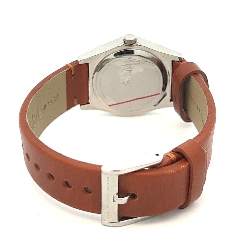 Marc Jacobs MBM9002 White Dial Brown Leather Strap Men`s and Women`s Watch Mini