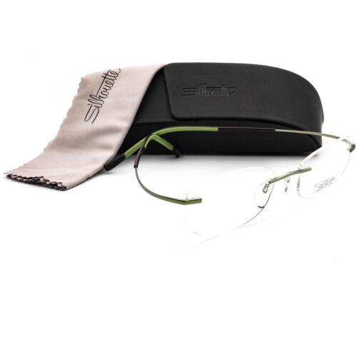 Silhouette Eyeglasses 6637 40 6053 7581 Titan Green Rimless Austria 50 17 145
