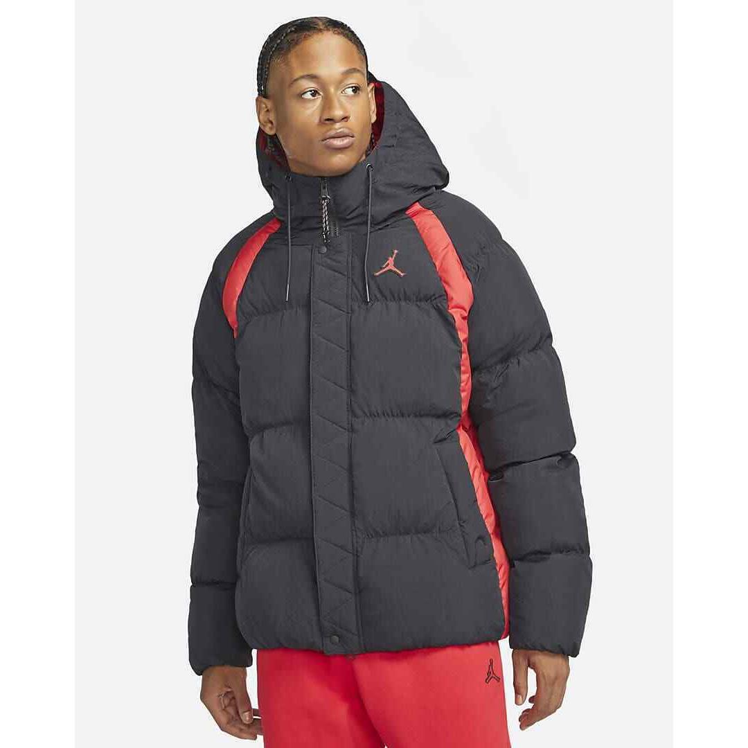 Nike Jordan Men`s Essentials Puffer Jacket Black / Red Size XL 2XL