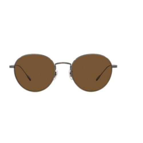 Oliver Peoples 0OV1306ST Altair 525457 Antique Silver/brown Polarized Sunglasses - Frame: Silver, Lens: True Brown