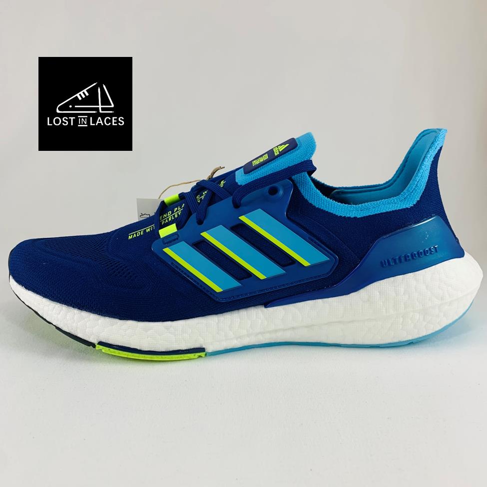 blue and yellow adidas running shoes