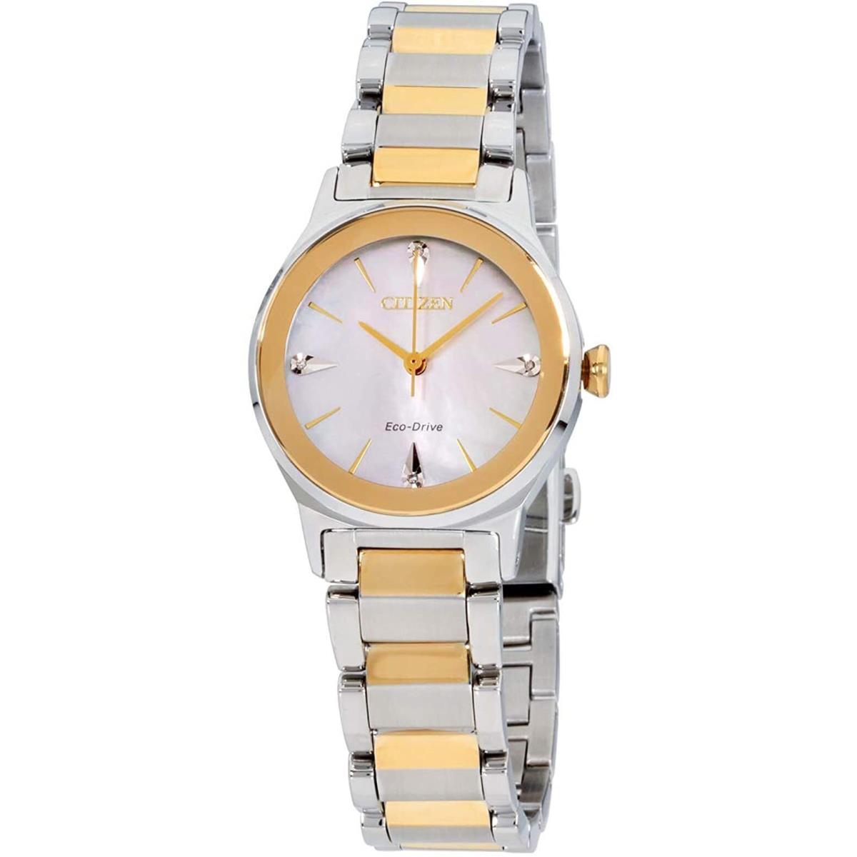 Citizen Eco-drive Mop Dial Two-tone Stainless Steel Women s Watch EM0734-56D