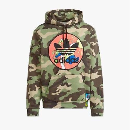 Adidas Originals x Jeremy Scott Men`s Camo Hoodie Sweatshirt H53373