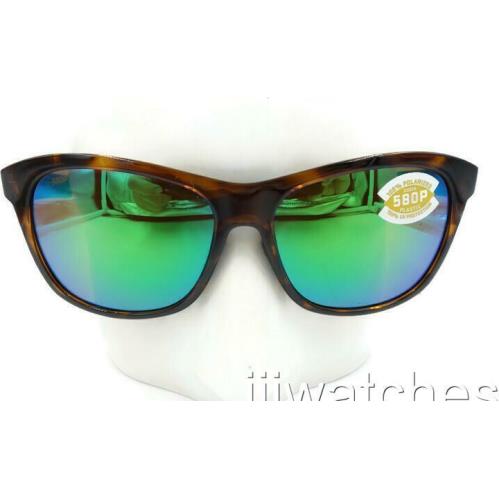 Costa Del Mar Vela Tortoise Green Mirror 580P Sunglasses 06S9027-90270656