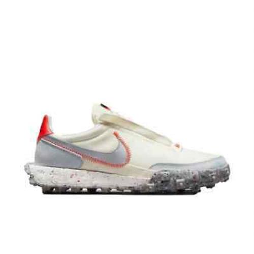 Women`s Nike Waffle Racer Crater Casual Shoes Silver/orange Size 9 CT1983105