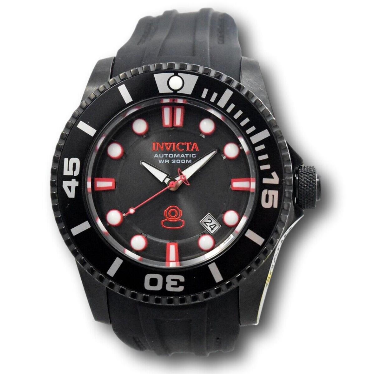 Invicta Grand Diver Automatic Men`s 47mm Double Black Silicone Watch 20205