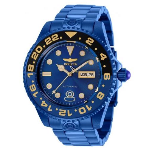 Invicta Pro Diver Automatic Men`s 47mm Blue Label Grand Diver Watch 35340 Rare - Dial: Blue, Band: Blue, Bezel: Blue, Black