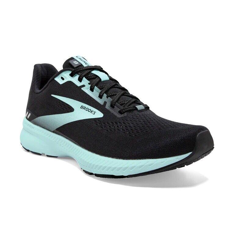 Brooks Women`s Road Running Shoes Launch 8 Lightweight Breathable Sneakers Shoes Black/Ebony/Blue Tint