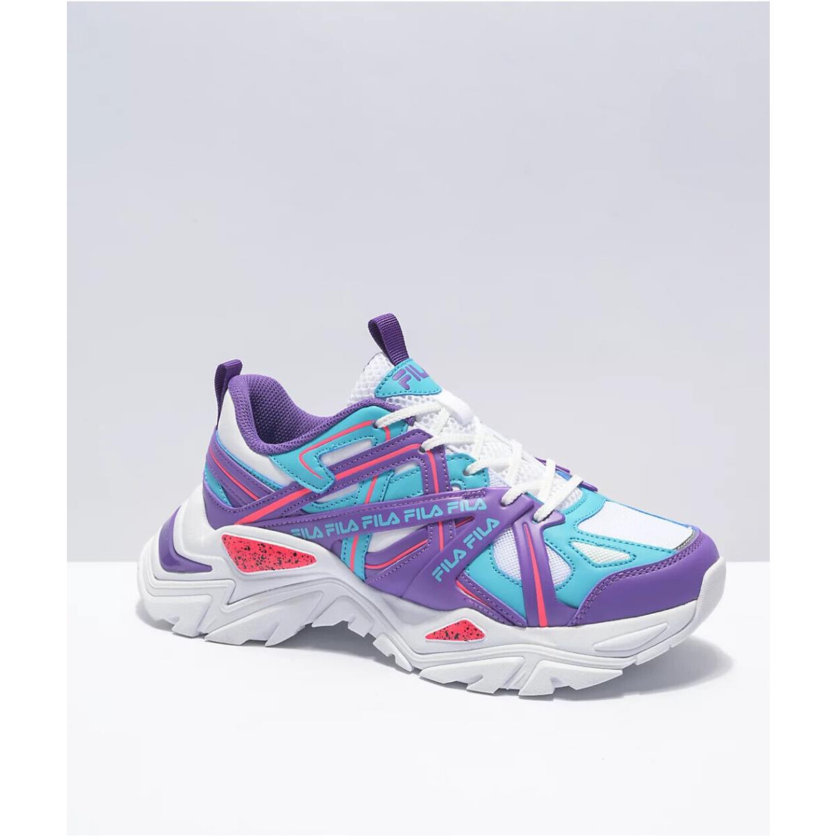 Fila Electrove 2 Youth/kids - White/purple/scuba - Shoe Sneaker - Size 6.5 Y