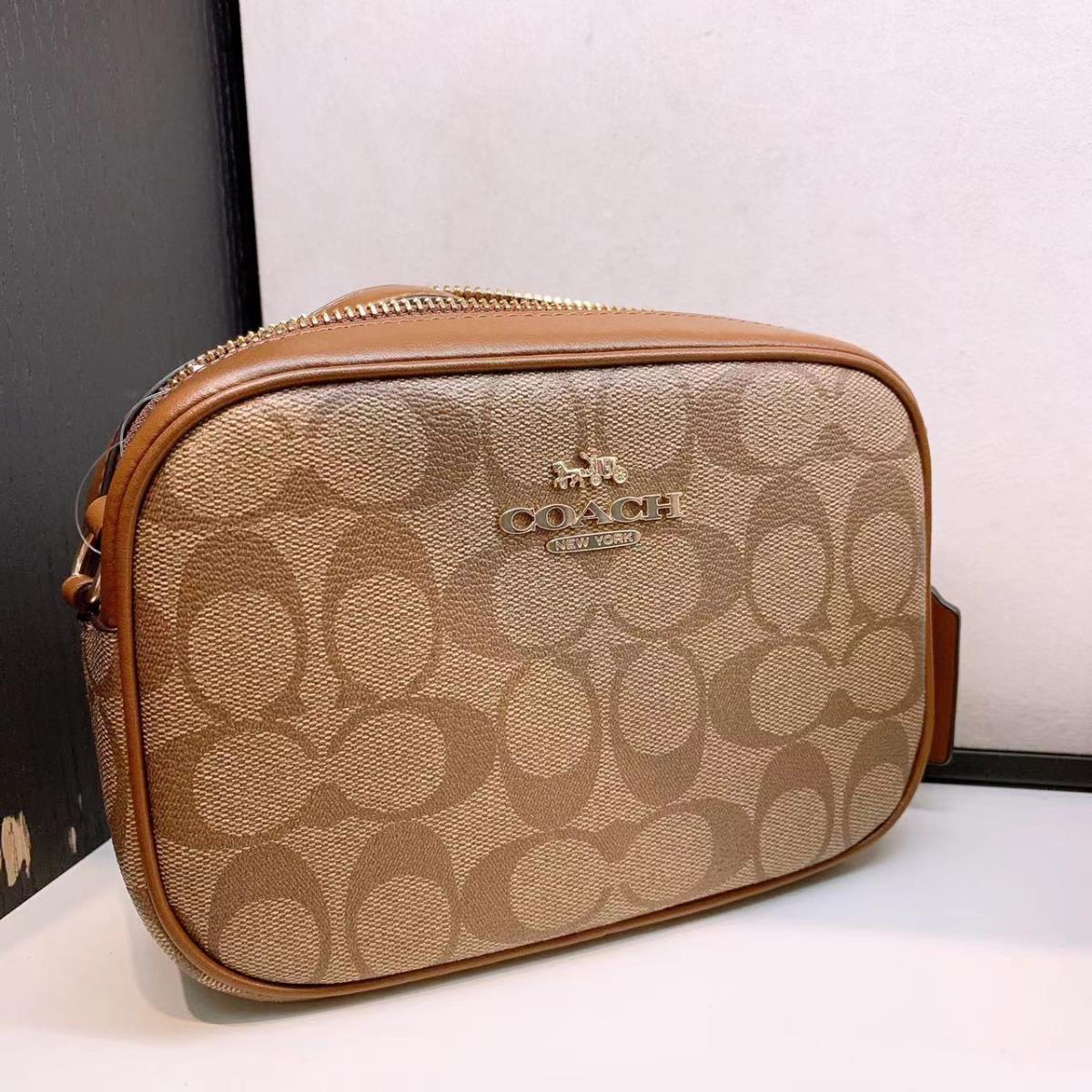 Coach Mini Jamie Camera Bag In Signature Canvas C9926 Gold/Khaki Saddle 2