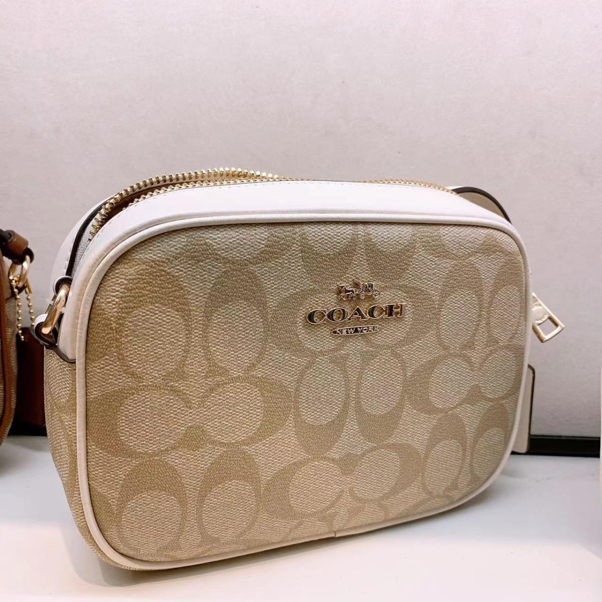 Coach Mini Jamie Camera Bag In Signature Canvas C9926 Gold/Light Khaki Chalk