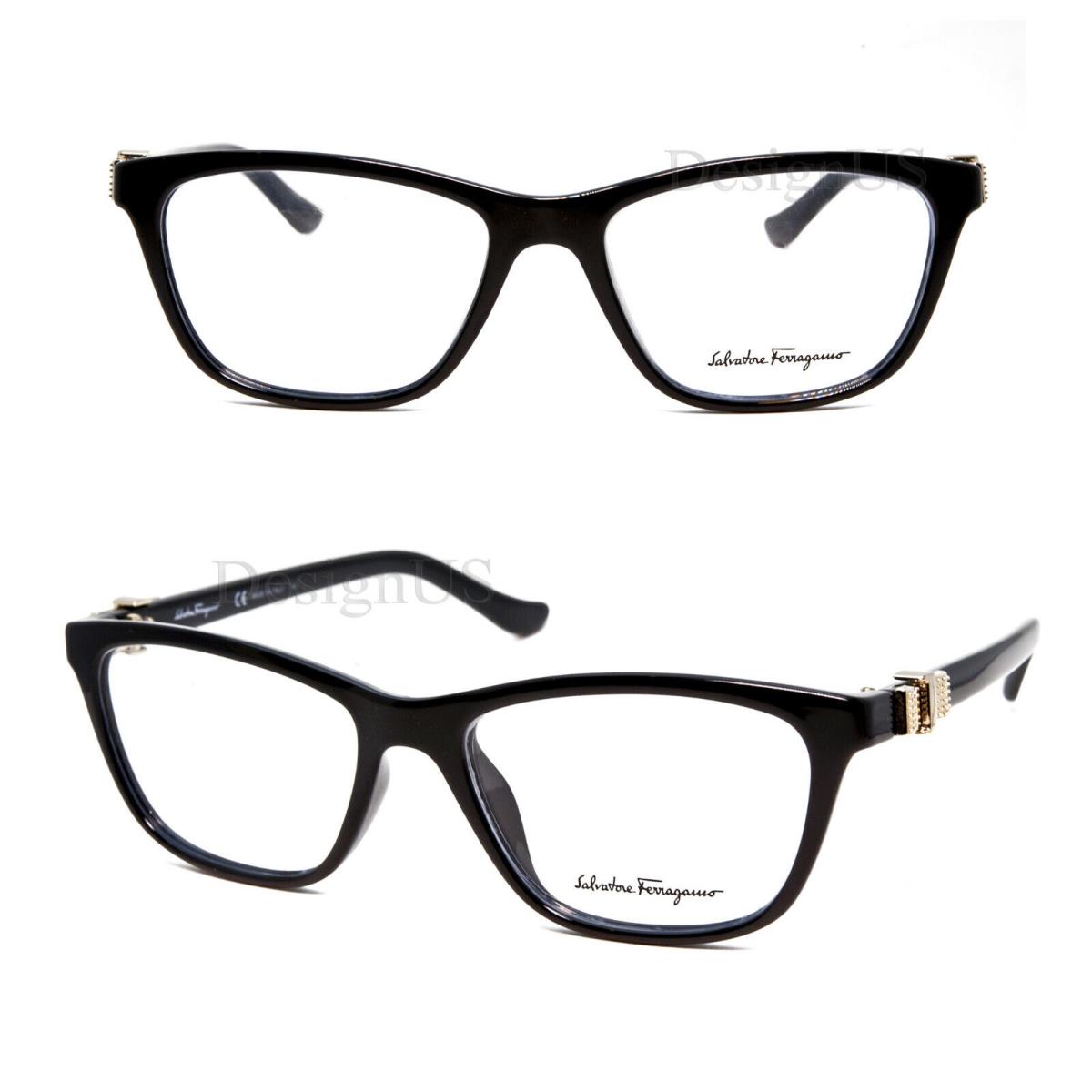 Salvatore Ferragamo SF2727 001 Black Gold 53/18/135 Eyeglasses Italy