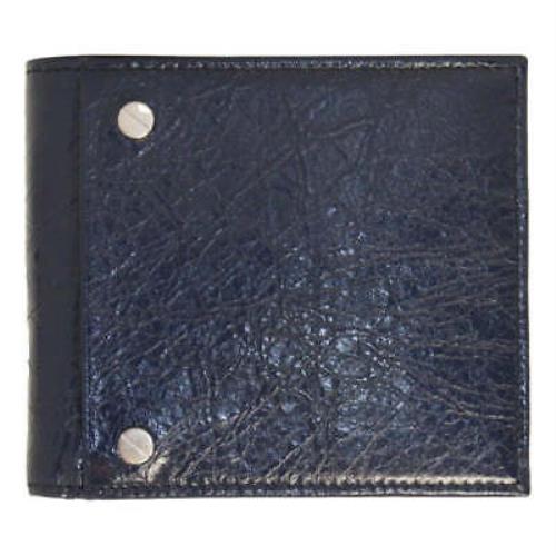 Balenciaga Cash Square Blue Arena Leather Bifold Wallet 542001