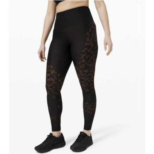 Lululemon Size 2 Mapped Out HR Tight 28 Black Camo Gold