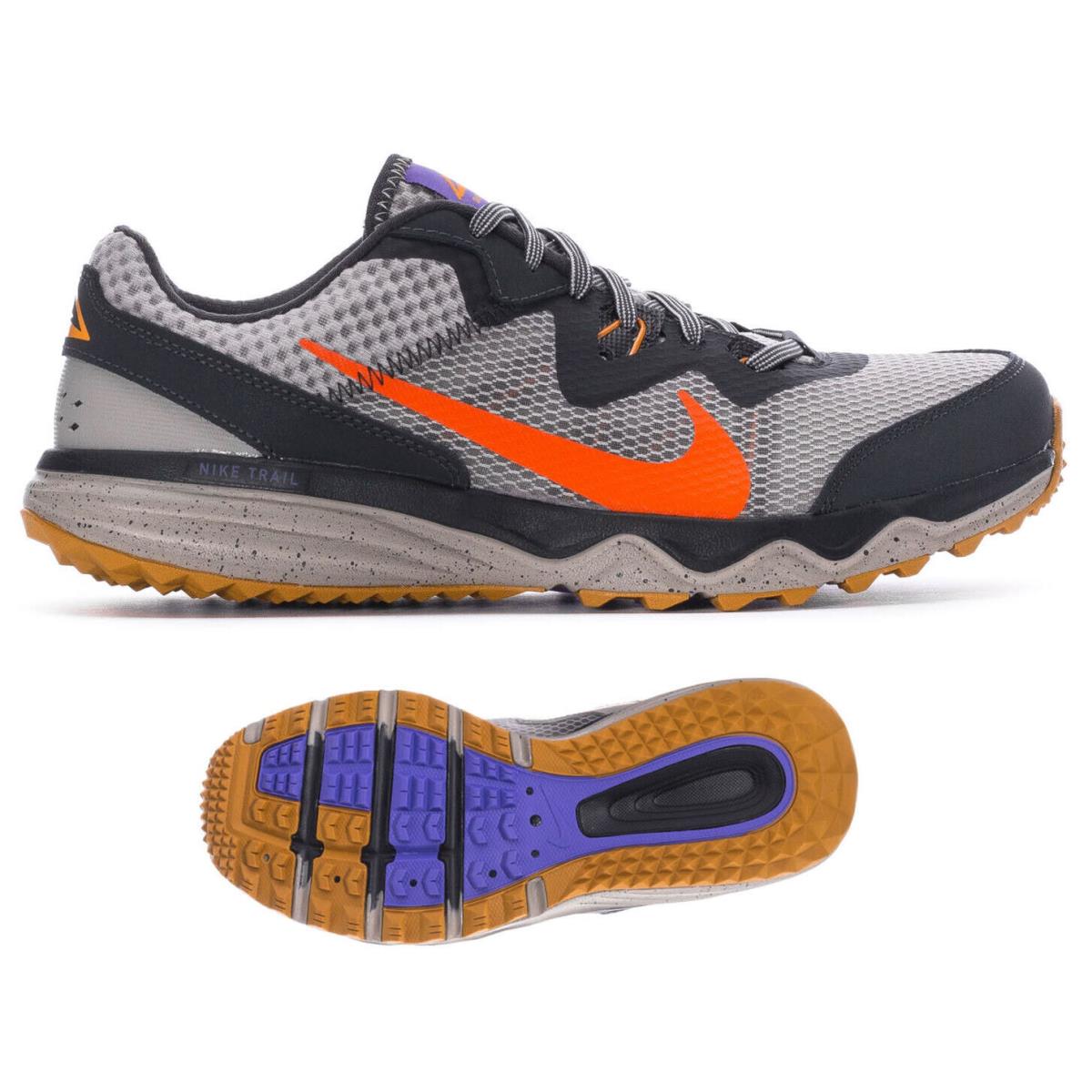 Nike Men`s Juniper Trail Hiking Athletic Shoes Casual Gray Orange All Sizes - Gray , Orange
