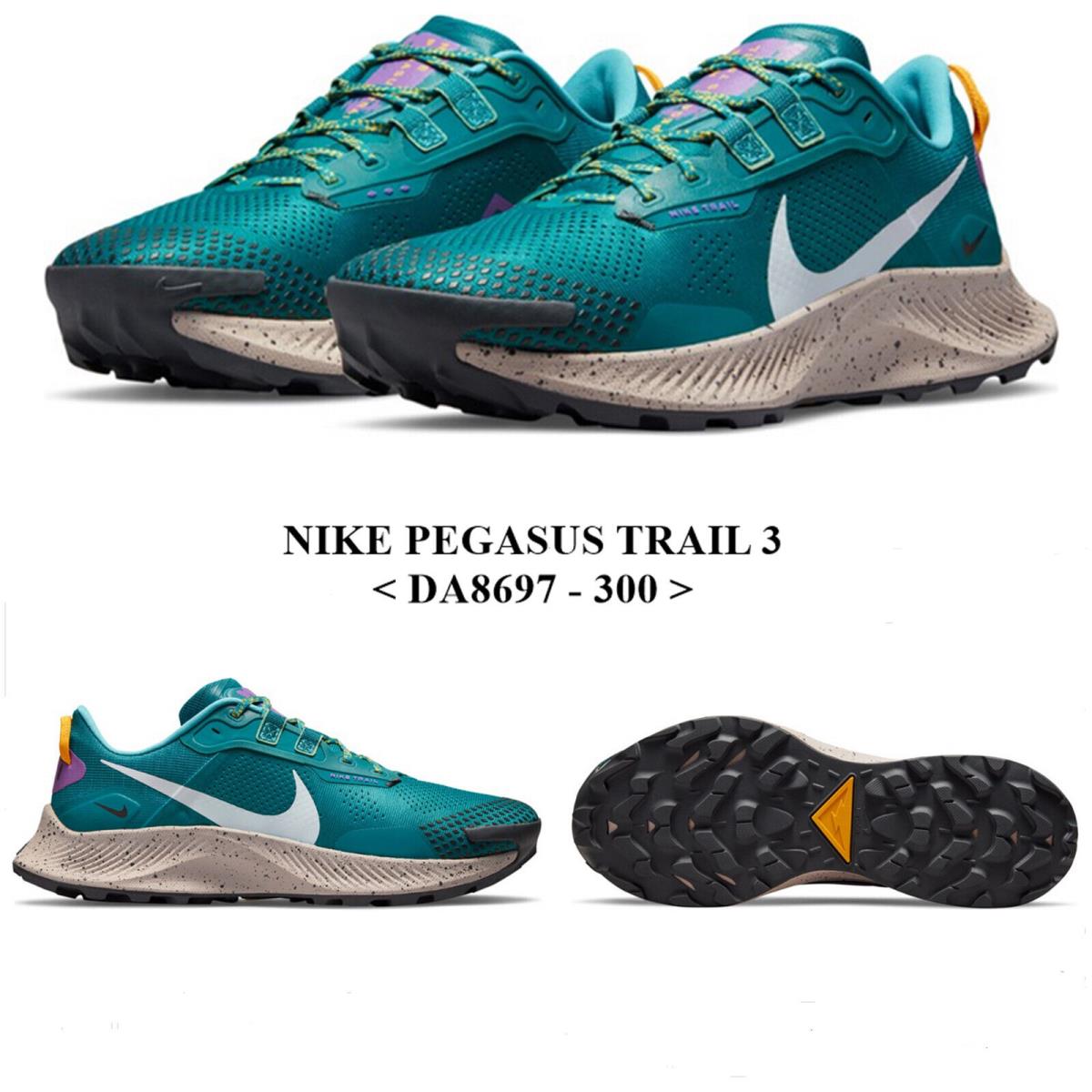Nike Pegasus Trail 3 DA8697 - 300 Men`s Running Shoes. NO Lid - Green