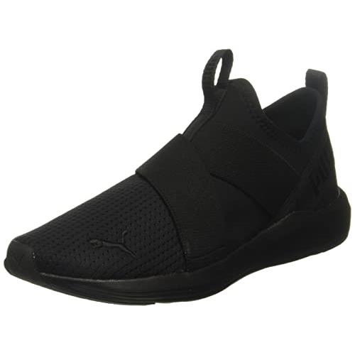 puma black no lace sneakers