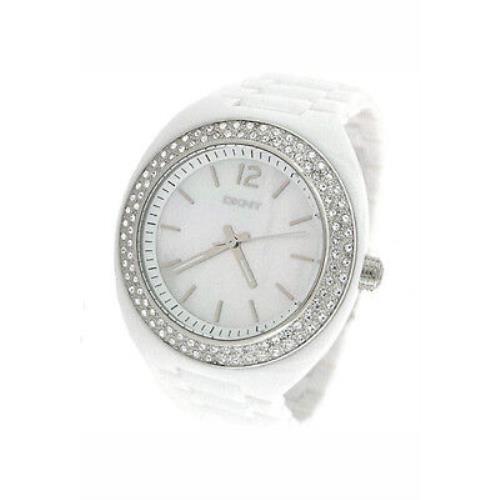 Dkny Mother-of-pearl Crystal Case 50M Ladies Watch NY8095