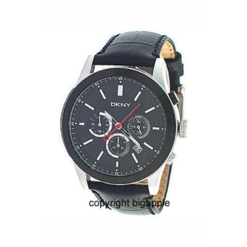 Dkny 50M Chronograph Leather Band Mens Watch NY1420