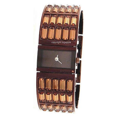 Dkny Rose-gold Tone Crystal Bracelet Ladies Watch NY4255