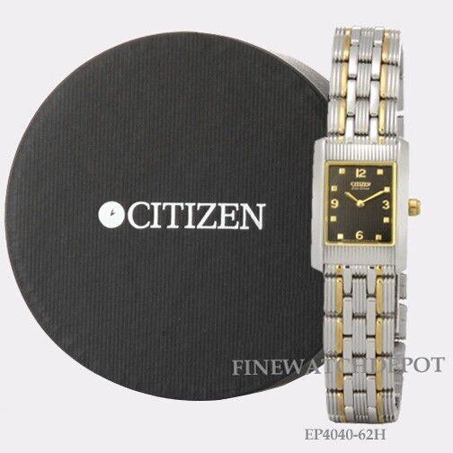 Women Citizen Elite Eco-drive Black Dial Two Tone Watch EP4040-62H