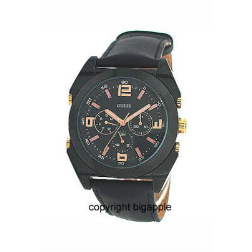 Guess Multi-function Leather Mens Watch W13082G1