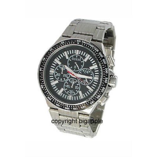 Guess Chronograph 100M Tachymeter Silver Bracelet Mens Watch U20001G1