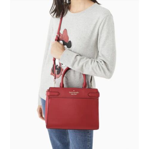 Kate Spade New York STACI MEDIUM SATCHEL SHOULDER TOTE BAG IN RED CURRANT