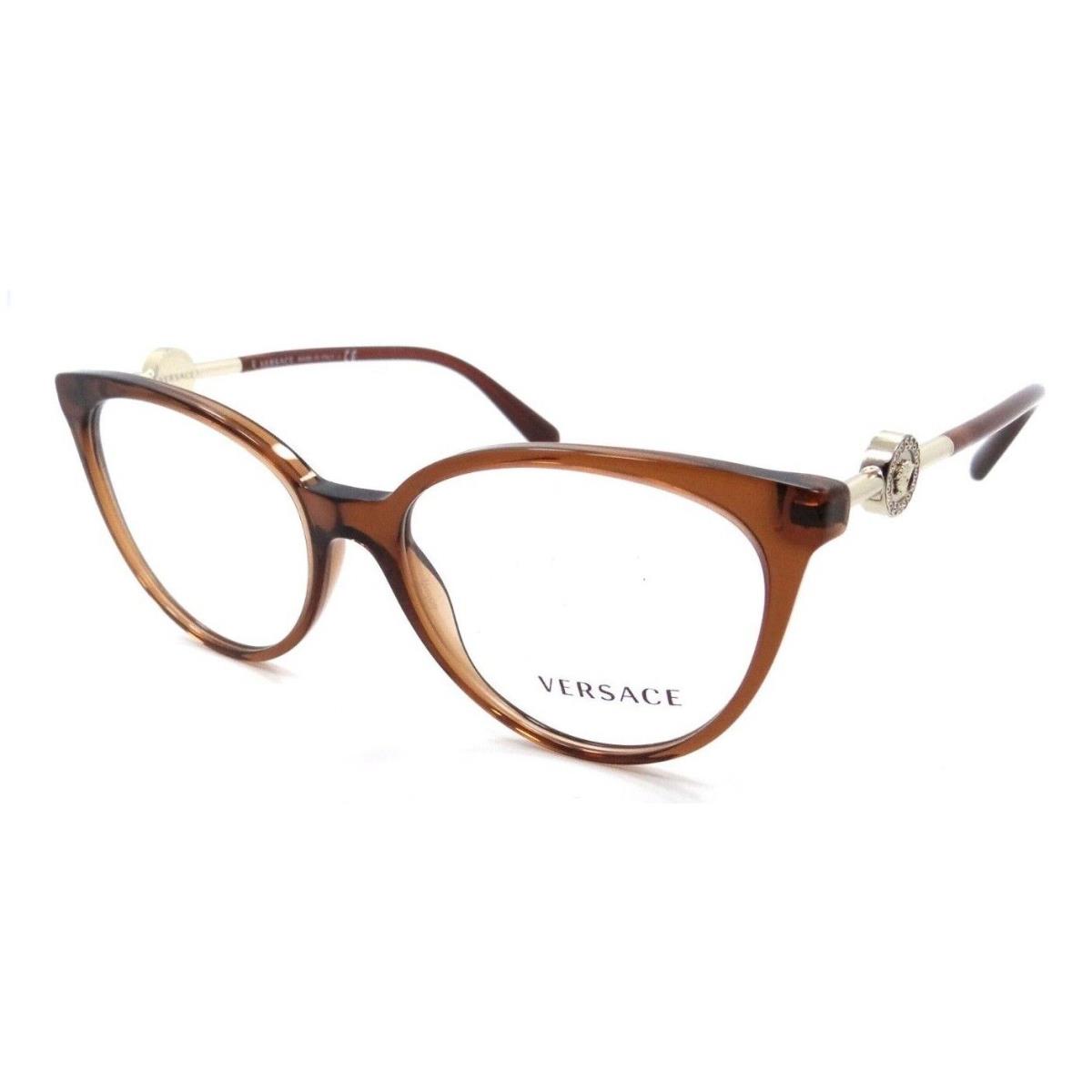 Versace Eyeglasses Frames VE 3298B 5324 55-17-140 Transparent Brown Italy