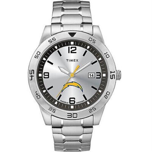 Timex Men`s Men`s Citation Chargers Silver Analog Watch Timepiece Active