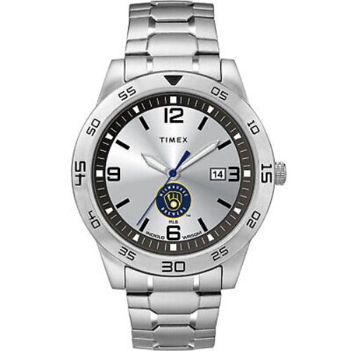 Timex Men`s Men`s Citation Brewers Silver Analog Watch Timepiece Active