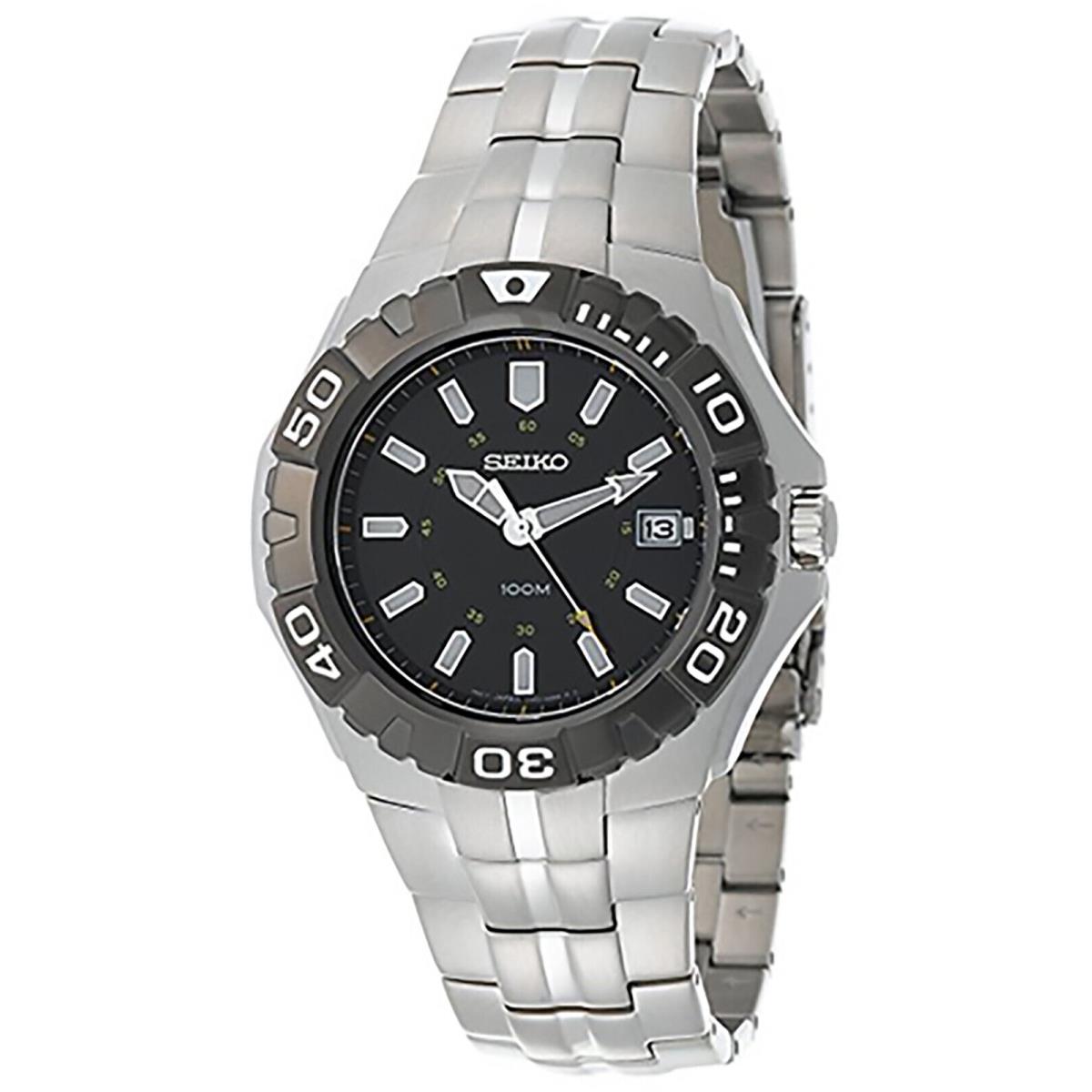 Seiko Men`s SGEE55 Sporty Dress Silver-tone Watch