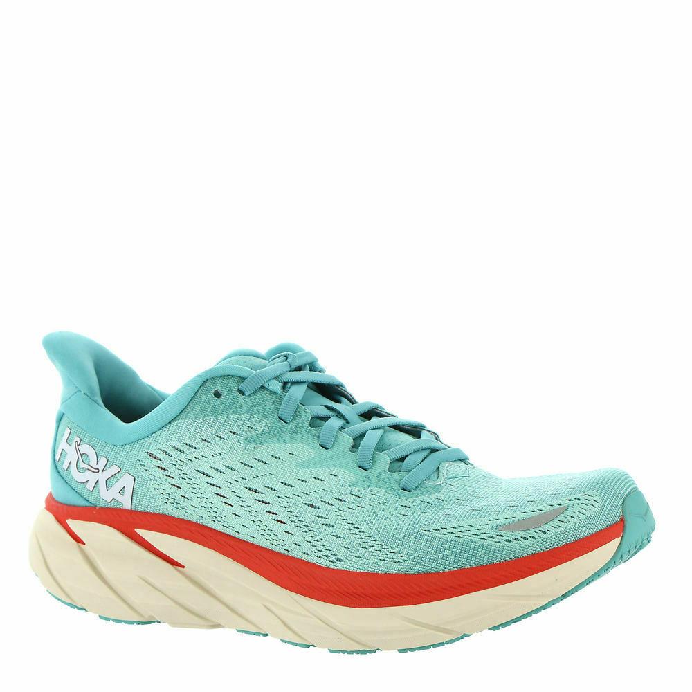 Hoka One One Clifton 8 Women`s Running Shoes Aquarelle/eggshell Blue 6.5 D Wide