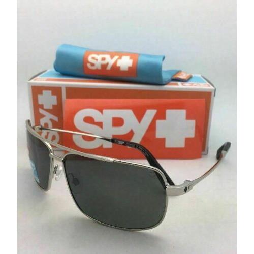 Spy Optic Sunglasses Leo Silver Aviator Wrap Frames Happy Grey-green Lenses