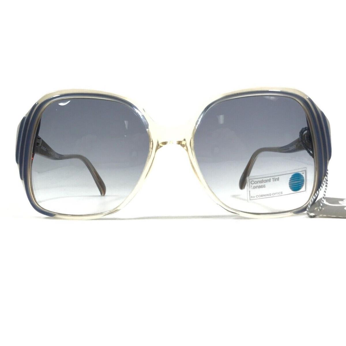 Vintage Serengeti Sunglasses Sassaby 6068M Clear Blue Brown Frames w Blue Lenses