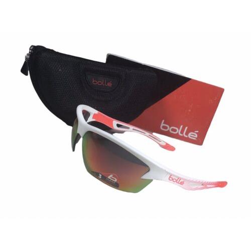 Bolle Bolt Matt White / Flourscent Orange Sunglasses Italy - Frame: White, Lens: Orange