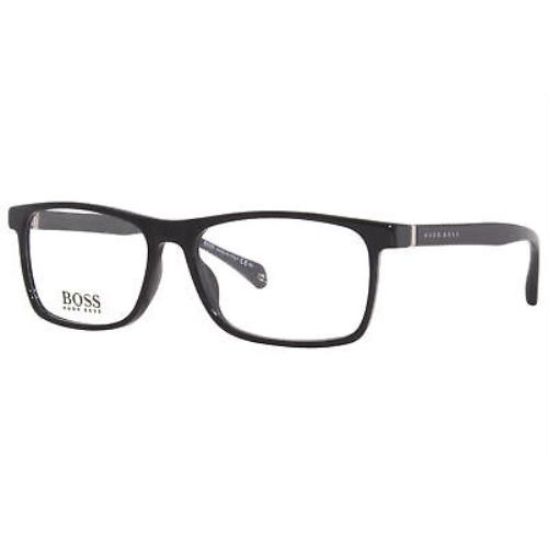 Hugo Boss 1084/IT 807 Eyeglasses Frame Men`s Black Full Rim Rectangle Shape 56mm