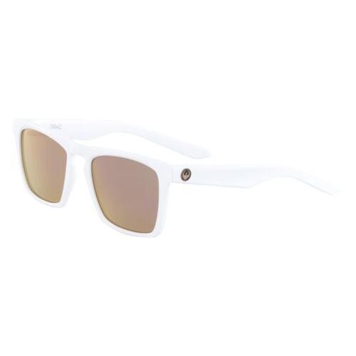 Dragon DR Drac LL Ion 102 Matte White Sunglasses with Rose Gold Luma Lenses - White , White Frame, Rose Gold Lens