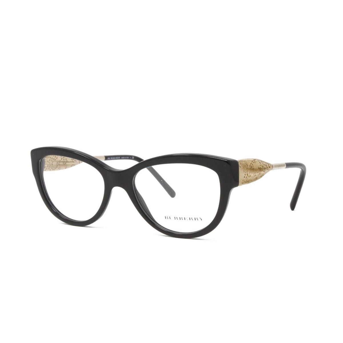 Burberry Women`s Cat Eye Eyeglasses BE2210 3001 Black Gold Demo Lens 51mm