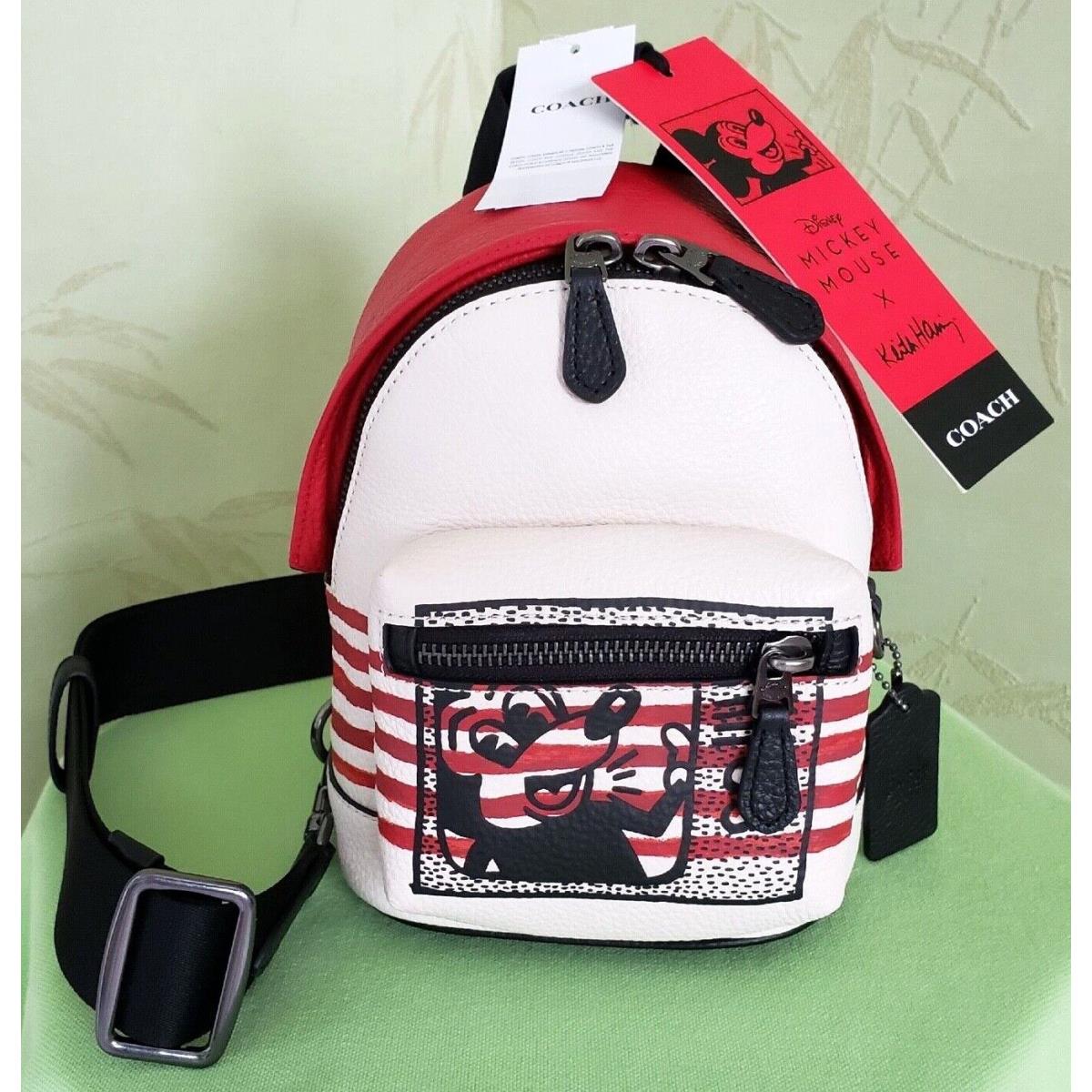 Coach Disney Mickey Haring Small West Backpack Crossbody:nwt Mickey Mouse C6910