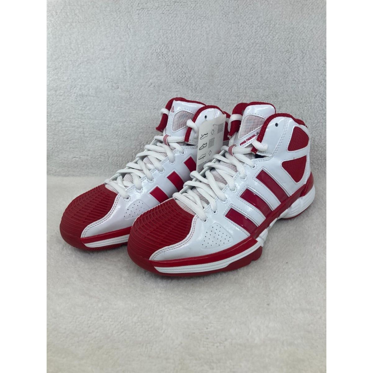 Adidas Pro Model 0 Men`s 7 Basketball Shoes White Red | - Adidas shoes Promodel - White | SporTipTop