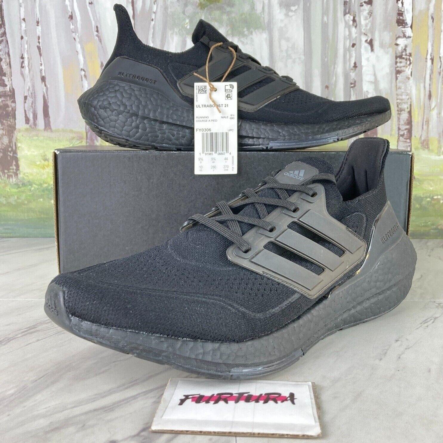 Adidas Ultraboost 21 Triple Black FY0306 Men`s Size 10 Shoes