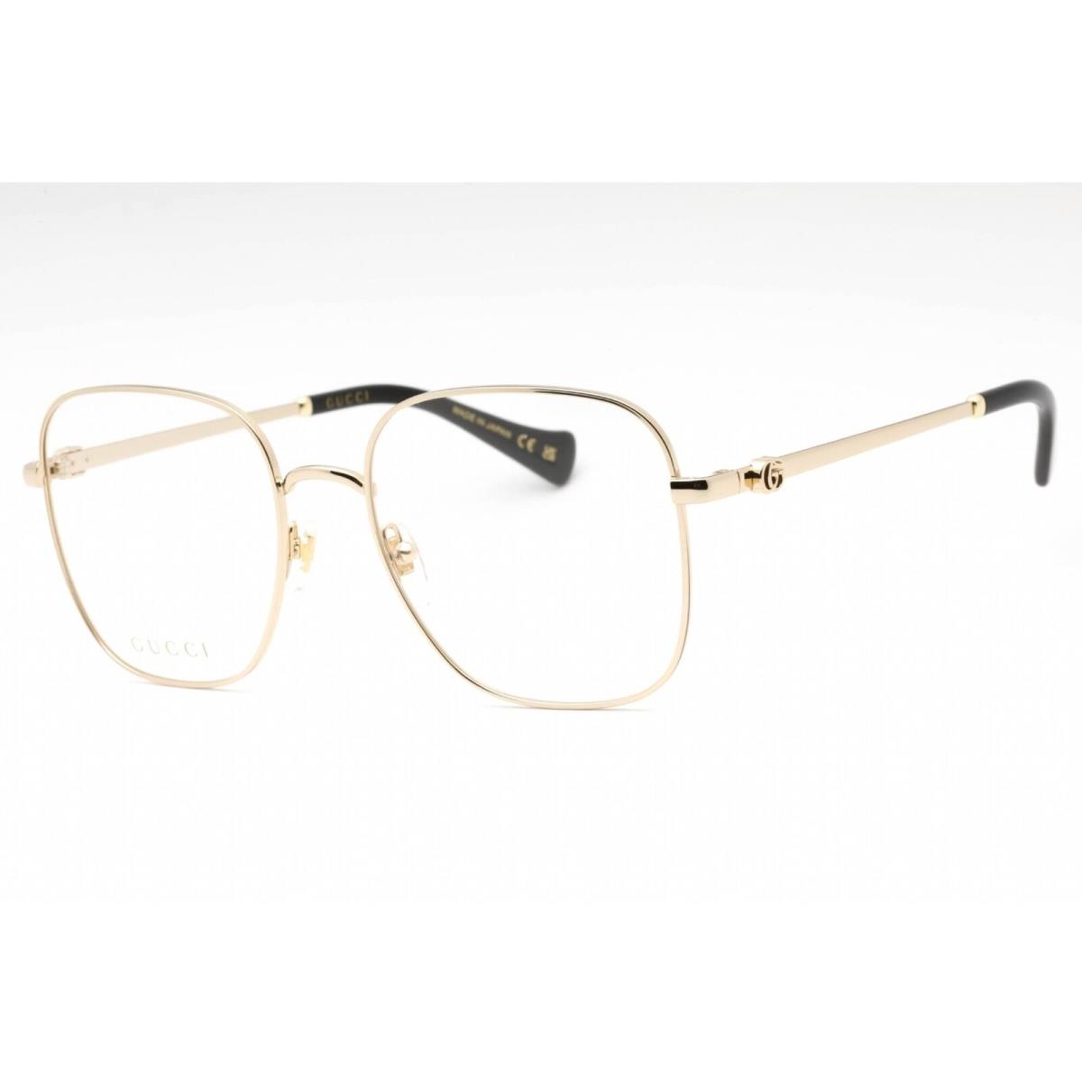 Gucci Women`s Eyeglasses Gold Metal Square Full Rim Frame Clear Lens GG1144O 001