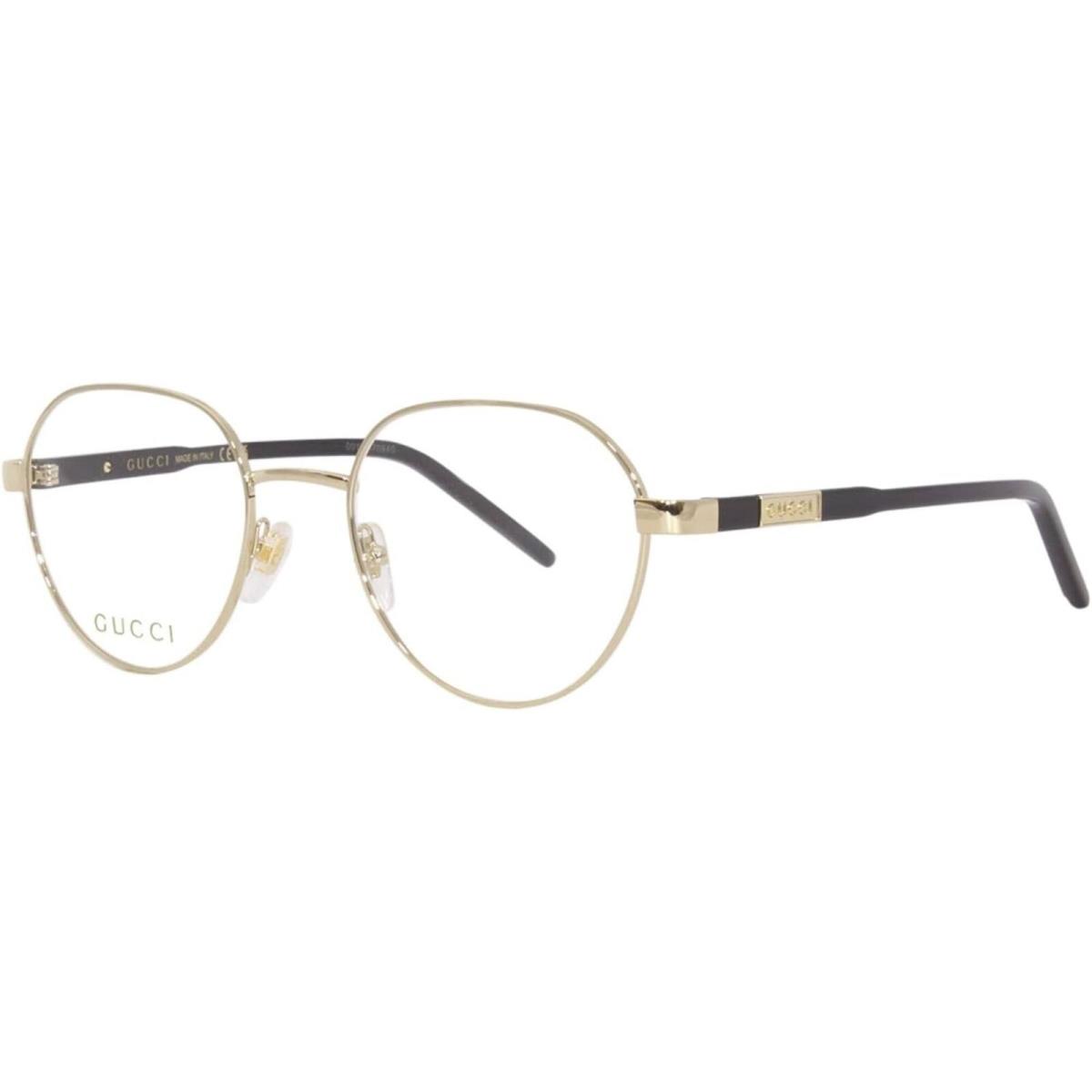 Gucci Men`s Eyeglasses Gold Plastic/metal Round Frame Demo Lens GG1162O 001